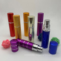 10ml Aluminium Atomizer Portable Perfume Atomizer Colored Cylinder Fine Mist Spray Bottle